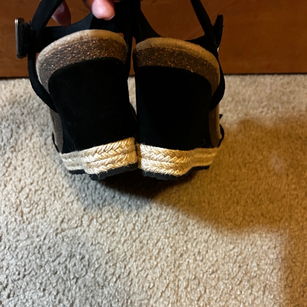 Aetrex Womens Sydney Wedge Sandal Black Size 9,5 US / 40 EU Espadrilles Boho New - Picture 14 of 16